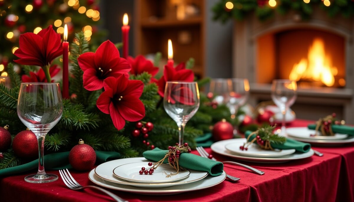 Les secrets pour une table de Noël élégante aux couleurs rouges et vertes